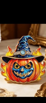 Emaille Halloween Kürbis Hexe Hut Abzeichen/Anstecknadel - Jack-o'-Laterne Design