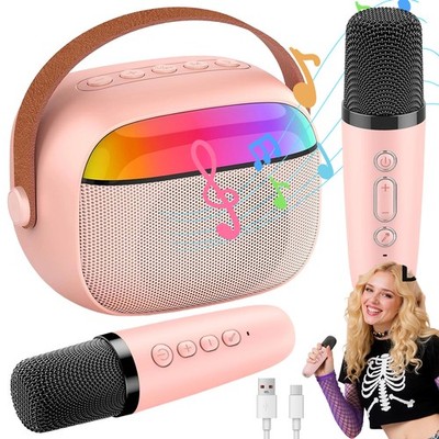 Mini Karaoke Maschine System Kinder Erwachsene Tragbarer Bluetooth Lautsprecher