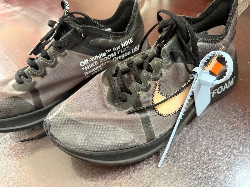 Nike Zoom Fly Off White Black Silver - size M 9