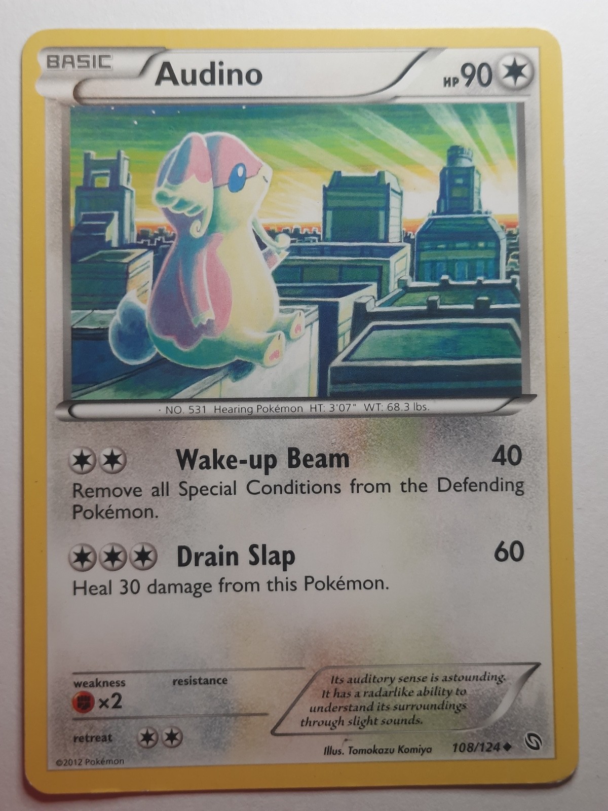 Pokemon TCG * Audino * 108/124 * Dragons Exalted * Uncommon * 2012 MP
