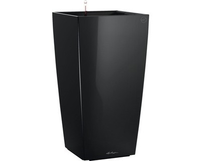 Pflanzvase Lechuza Cubico Kunststoff 22 x 22 x 41 cm schwarz inkl. Erdbewässerun