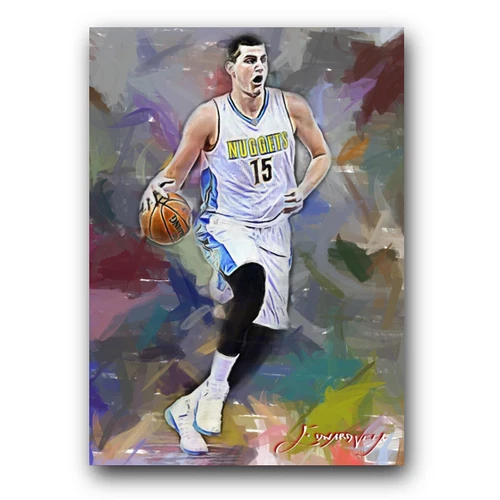 Nikola Jokic #3 Art Card Limited 14/50 Edward Vela Signed (Denver Nuggets)