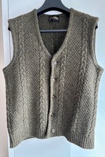 Herren Trachtenweste Schurwolle in grün,  Gr. 50, getragen