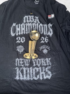 New York Knicks Nike 2026 NBA Finals Champions Authentic Locker Room T-Shirt XXL