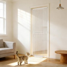 78.74" Extra Tall Cat Gate Doorway Wide Adjustable 27.56"-41.7" No Drilling Pet