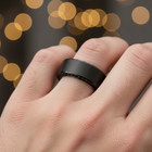 8mm Matte Black Titanium Men’s Ring – Side-Set Black CZ statement Wedding Band — photo 6