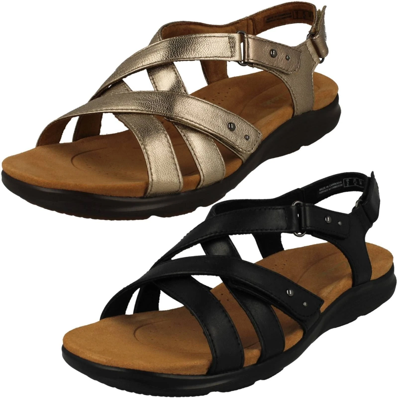 Sandali Con Cinghie Incrociate Dettagliati Clarks Per Donne *Kitly Go*