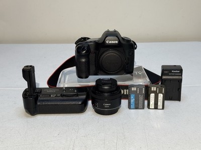 Canon EOS 5D DSLR with EF 50mm f/1.8 Lens BG-E4 Grip