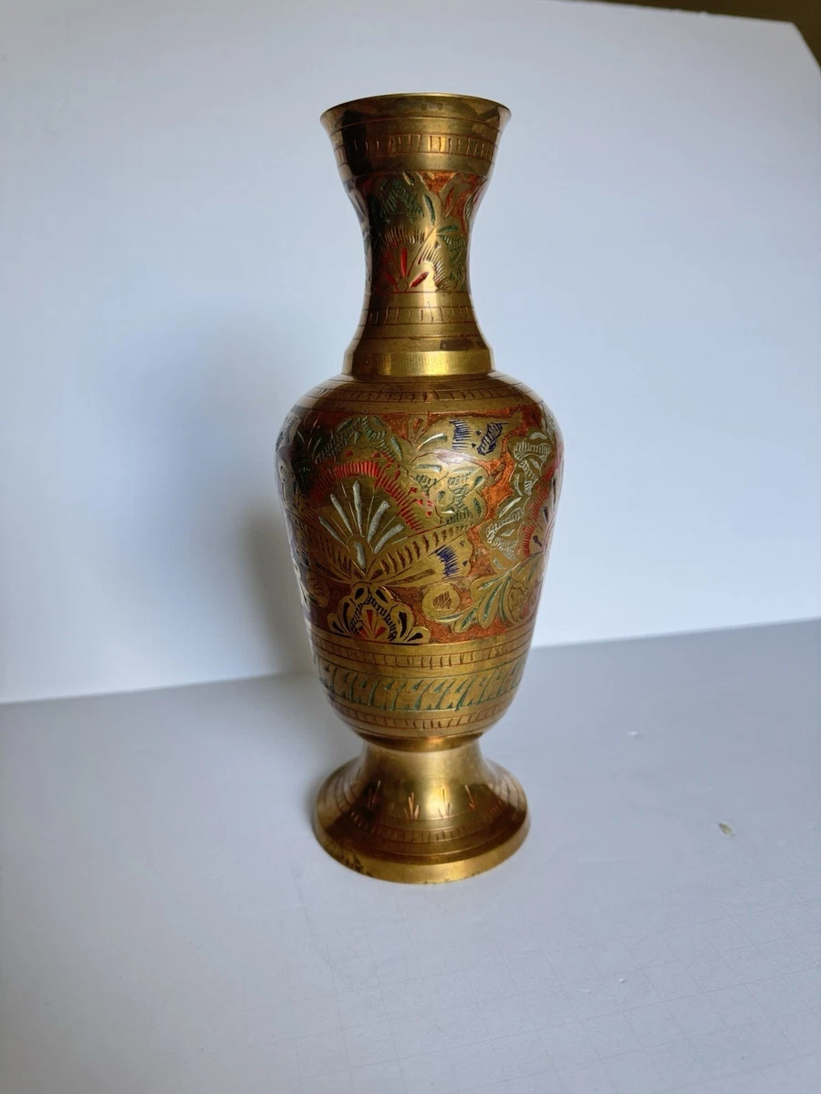 VASE INDIEN EN laiton peint gravé XXe EUR 30,00 - FR