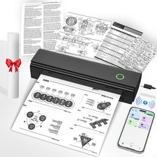 Wireless Portable Thermal Printer 8.5"x11" A4/US Letter Bluetooth Black