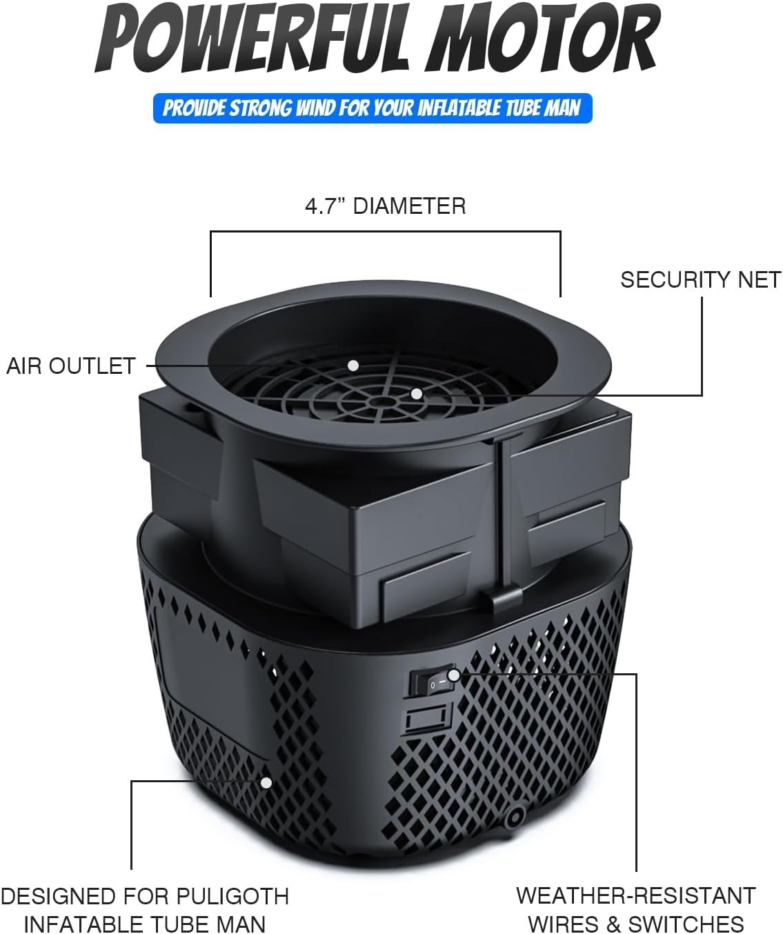 6ft Inflatable Tube Man Kit: Wacky Waving Guy + Blower