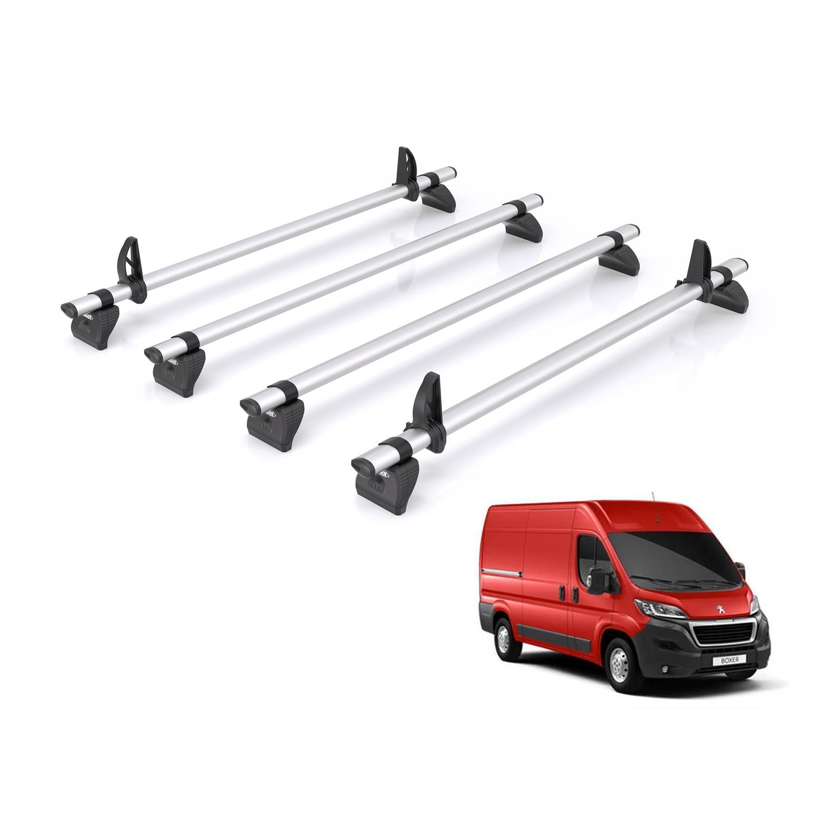 Peugeot Boxer Roof Rack Fits 2006+ L3/L4 Models 4x Roof Bars Rhino Kammbar Pro