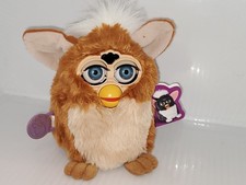 1999 Furby 70-800 Coffee Tan Brown Fur, Gray Eyes White Hair. RARE WORKS GREAT!