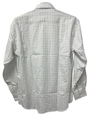 mens white windowpane dress shirt The Addison