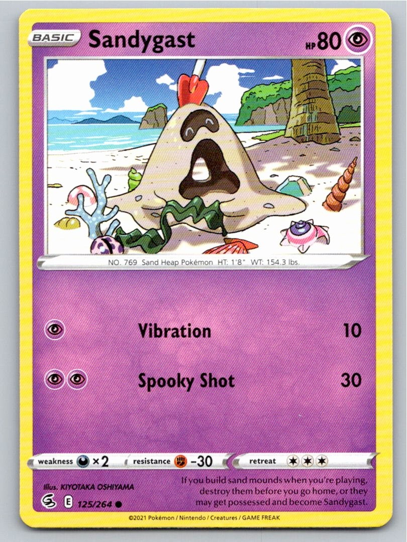 2021 POKEMON SANDYGAST FUSION STRIKE 125/264 C NM A56877 FREE S&H