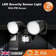 LED Motion Sensor Security Light 3600LM Wall Mounted Outdoor Twin Floodlight
