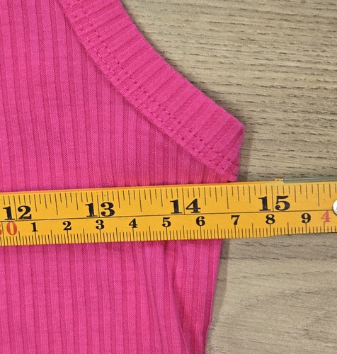 Zenana Crop Tank Top Womens Sz Large, Hot Pink, Wide Ribbed, Lightweight, NWOT - Picture 4 of 10