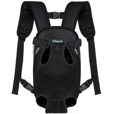 PetAmi Dog Carrier Backpack, Adjustable Ventilated Black, Large 12-16 lbs