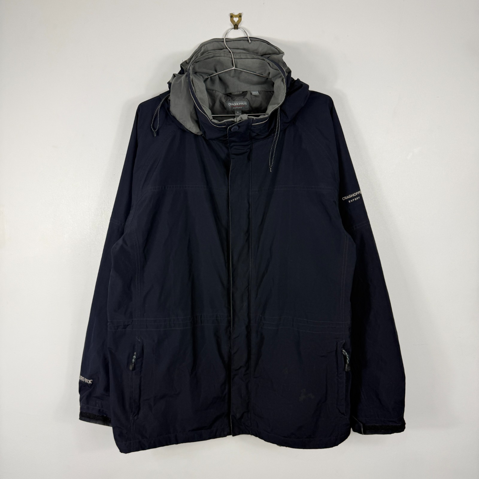 Vintage Craghoppers Expert Gore-Tex Navy Hooded Full Zip XL Windbreaker Jacket image 2