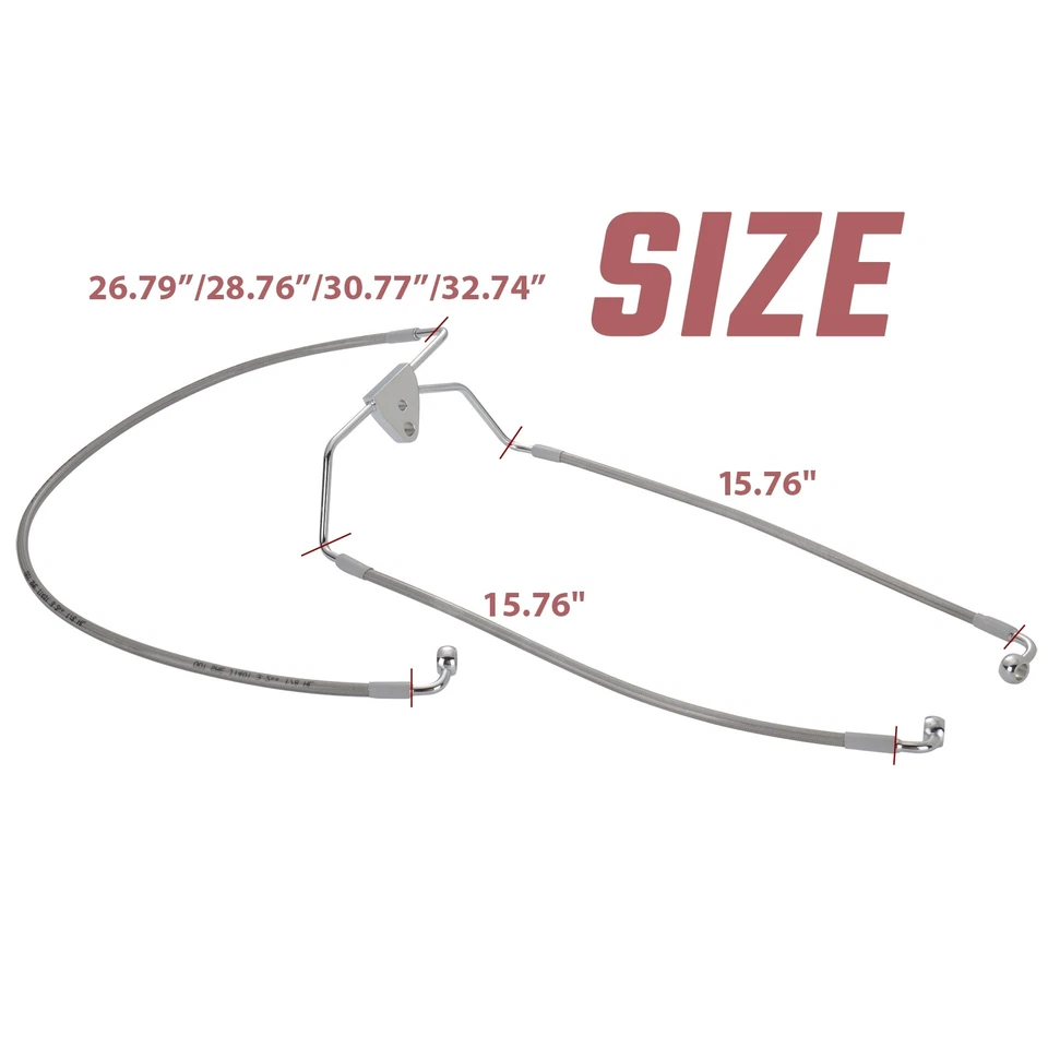 Línea de freno delantera de barra de 8" para Harley Touring Electra Street Glide sin ABS '96-'13 Foto 3 de 4