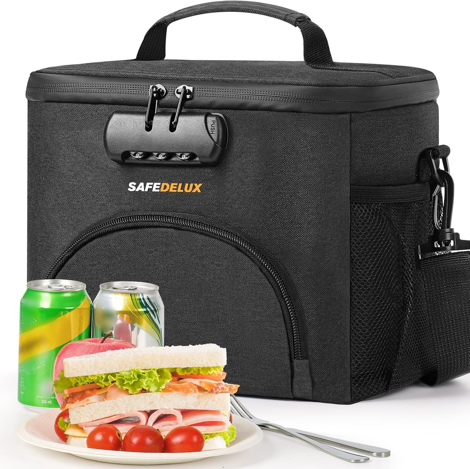 Insulated Lunch Bag with Combination Lock - Durable Leakproo
