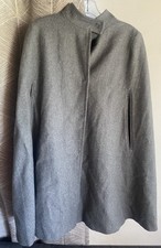 Stella Mccartney Wool Cape Coat Gray Women’s Gold Stud Sz Médium