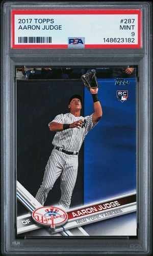2017 Topps Aaron Judge #287 Catching PSA 9 MINT Rookie Card RC