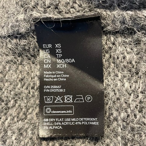 H&M Alpaka Mischung kuscheliger flauschiger Rollkragen Pullover Relaxed Fit grau anthrazit US XS - Bild 9 von 9