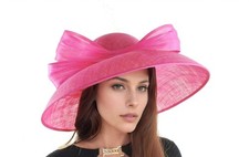 Fuchsia Pink Kentucky Derby Hats Royal Ascot Church Ladies Race Day Wedding Tea