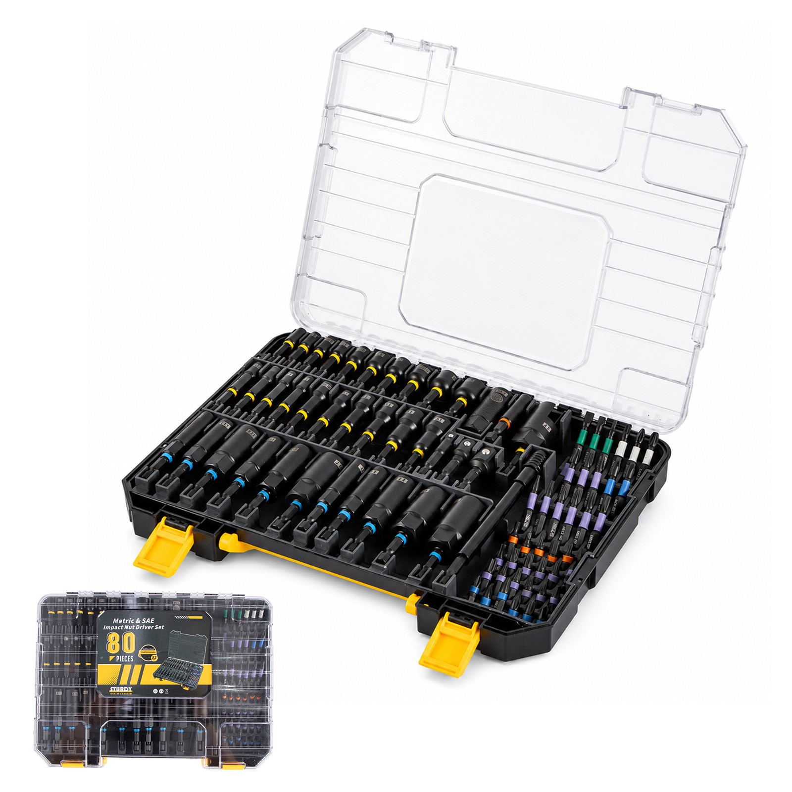 80-Piece Impact Driver Bit Set with Storage Case for Repair Work