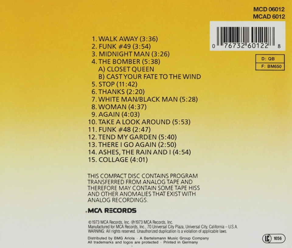 The James Gang - 15 Greatest Hits (CD-Album MCA Records MCD 06012) - Bild 2 von 2