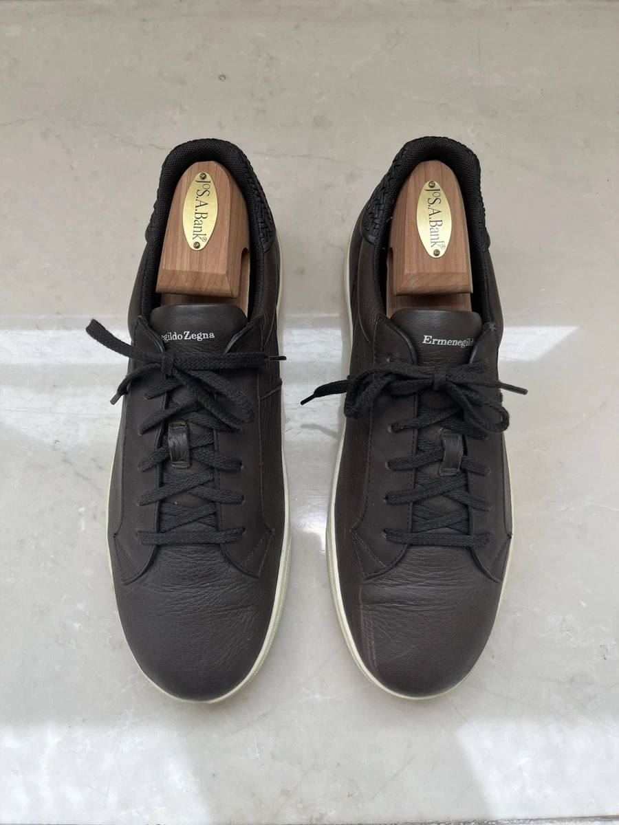 Brown Leather Upper Casual Ermenegildo Zegna Shoes for Men for