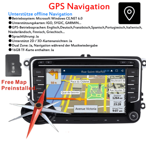 2DIN Autoradio NAVI DVD DAB+ Für VW Golf 5 6 PLUS Touran Passat B6/B7 Tiguan BT - Bild 9 von 15