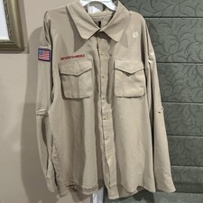 Vented Microfiber Poly Boy Scout BSA UNIFORM SHIRT Mens XL Long Sleeve I41
