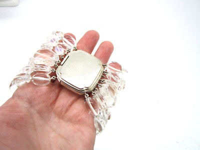 Slane & Slane Sterling Silver Clear Rock Quartz Moonstone 188 Gram Bracelet
