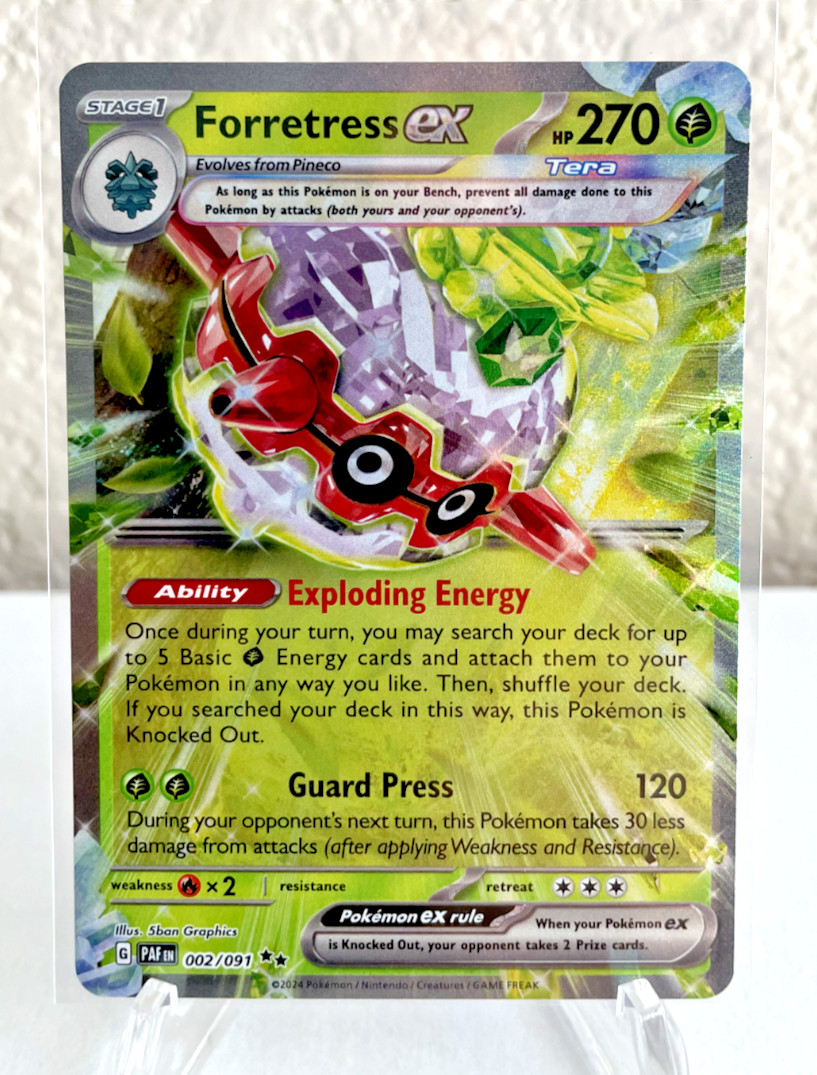 Forretress ex - 002/091 Paldean Fates Double Rare Pokemon - NM