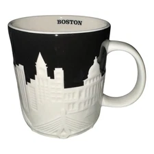 Starbucks Boston City Skyline 3D Relief 16 Oz Flawless Coffee  Cup Mug 2012 