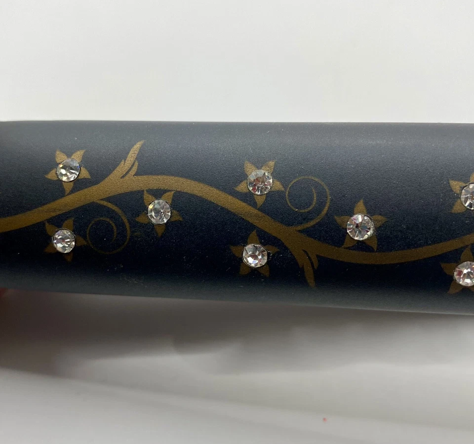 Zip 1” #XIO-1083 Black Rhinestone Ceramic Tourmaline Flat Iron Straightener - Image 3 of 4