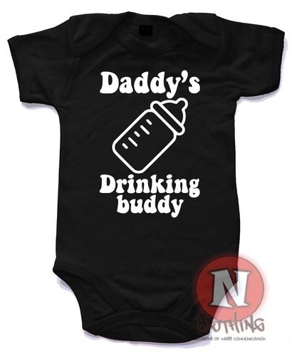 Daddy's drinking partner Babygrow Baby Suit babygro Great Gift vest Father - Picture 2 of 7