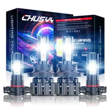 For GMC Yukon XL 1500 2007-2014 4x LED Headlight high Low Beam + Fog Light Bulbs