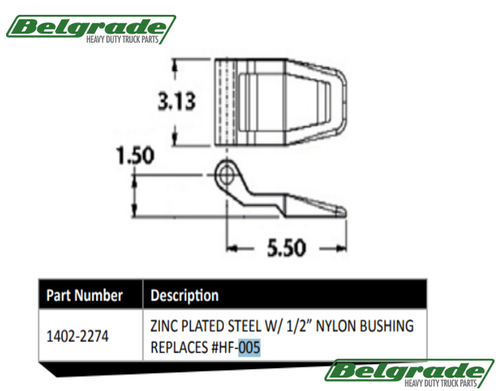 HD Trailer Forged Weld-On Door Hinge w/ Nylon Insert Bushing | 1402-2274 | - Picture 2 of 2