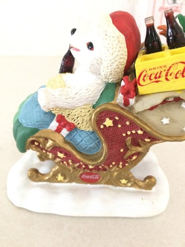 96 Coke Coca-cola Polarbear Cub Figrne H72961 "Bearing Gifts..Love & Friendship" - Picture 1 of 7