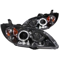 ANZO For 2004-2008 Mazda 3 Projector Headlights W/ Halo Black (CCFL)