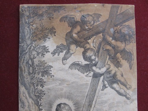 Kupferstich: Christuskind & Johannesknabe 1600/Christ Child Infant St John Print - Bild 2 von 4