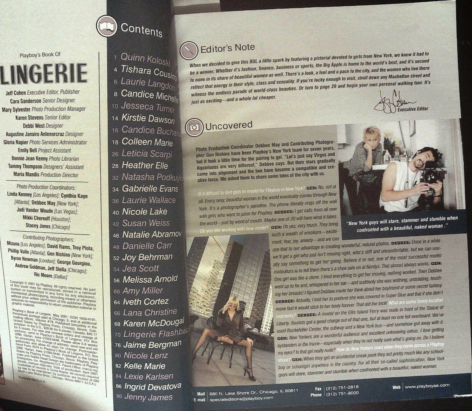 PLAYBOY Special Edition BOOK OF LINGERIE 05-06/2001 Quinn Koloski