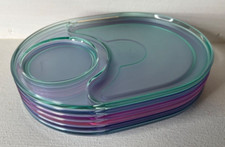 Tupperware Preludio Acrylic Multicolored Lunch Plates  Set of 6  NOS