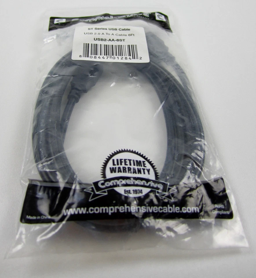 *** NEW! Comprehensive USB 2.0 A to A Cable 6ft- ST SERIES- USB2-AA-6ST *** - Image 2 of 4