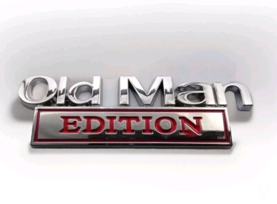 Old Man Edition Auto Embleme - 4x 3D Metall Aufkleber Wasserdicht & Rostfrei