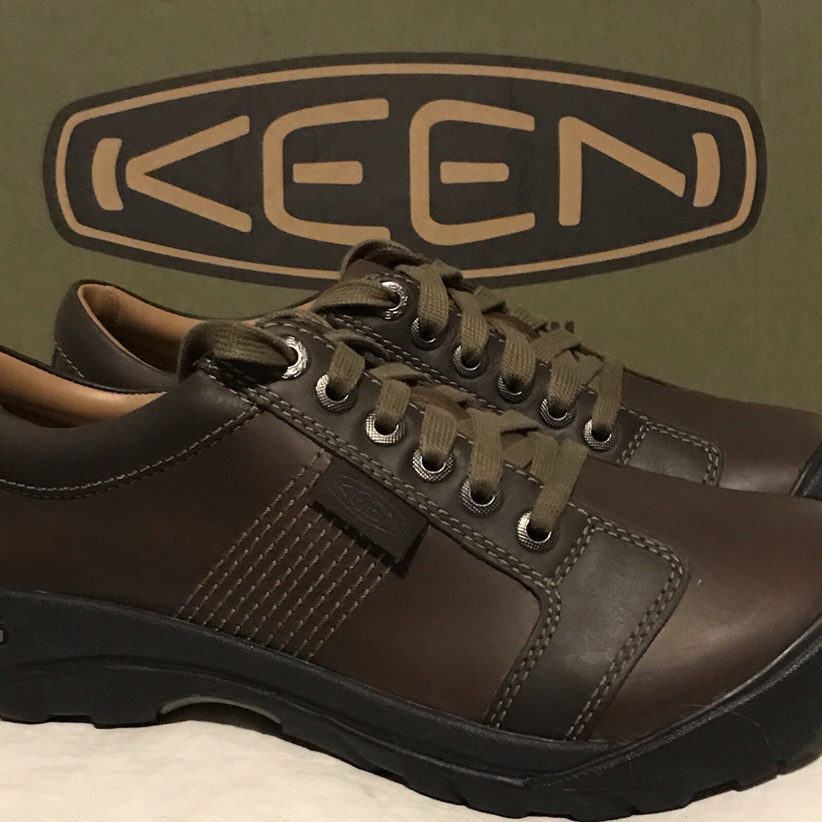 Scarpe casual NUOVE KEEN da uomo taglia 7 M Austin Oxford marrone cioccolato 1007722