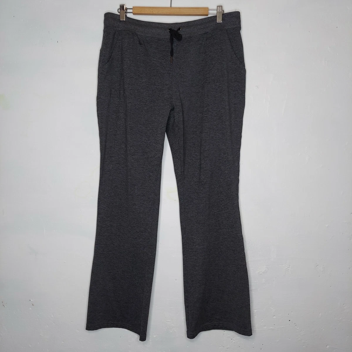 MTA Sport Bootcut Sweatpants 1X Women Gray Stretch Drawstring Waist Pockets